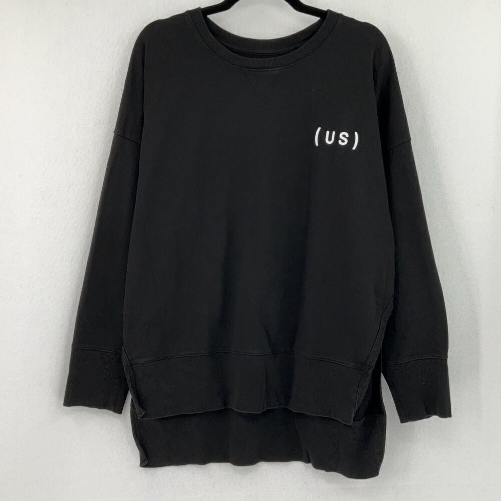 Universal Standard Black High Low Hem Pullover Sweatshirt Size Medium - Picture 2 of 10